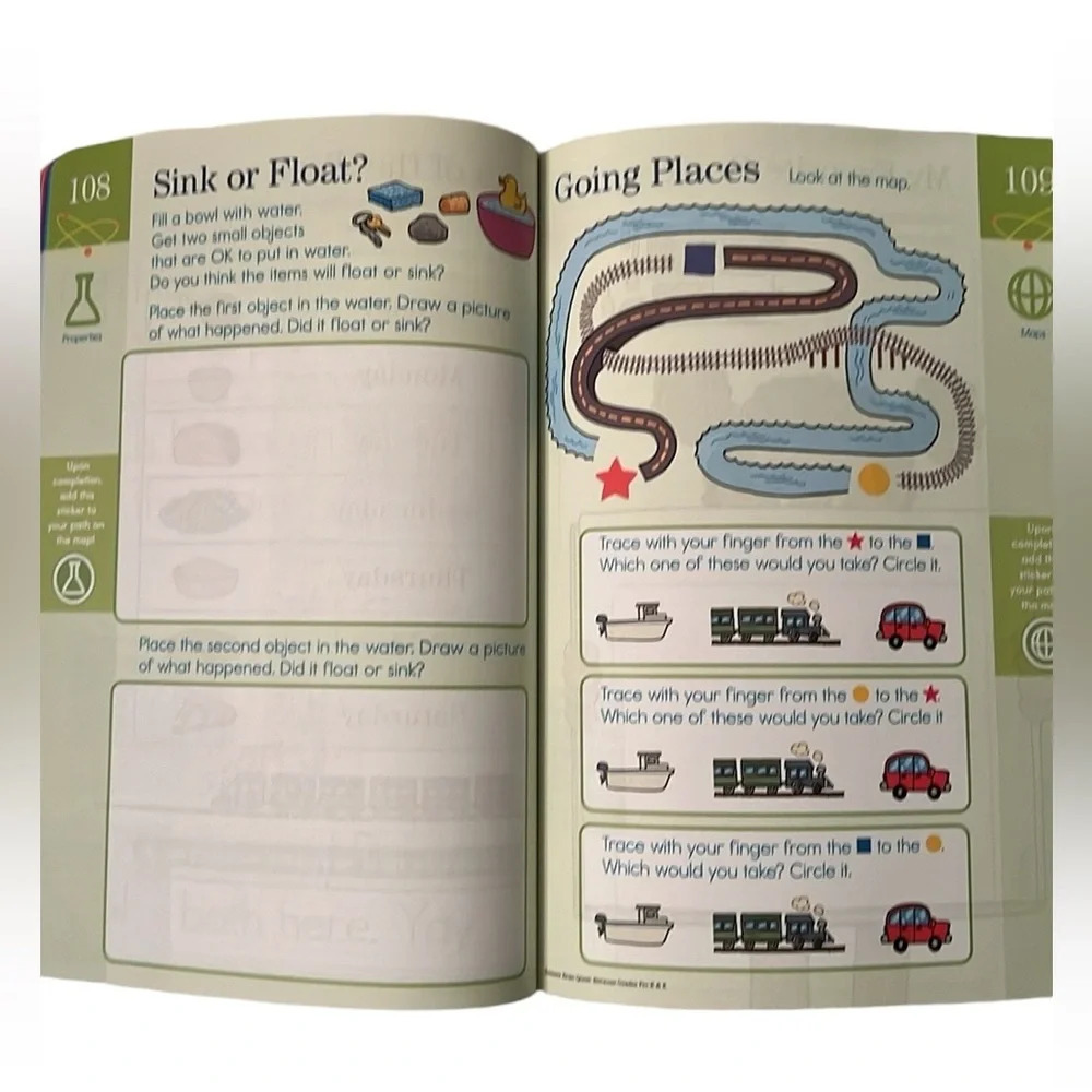 Kindergarten ready book and Summer Workbook.